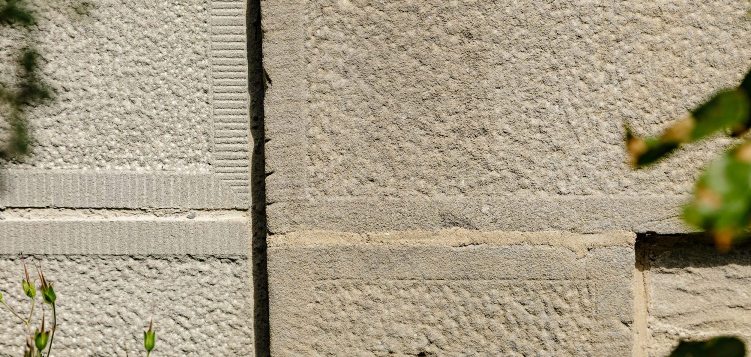 Exterior stone wall close up